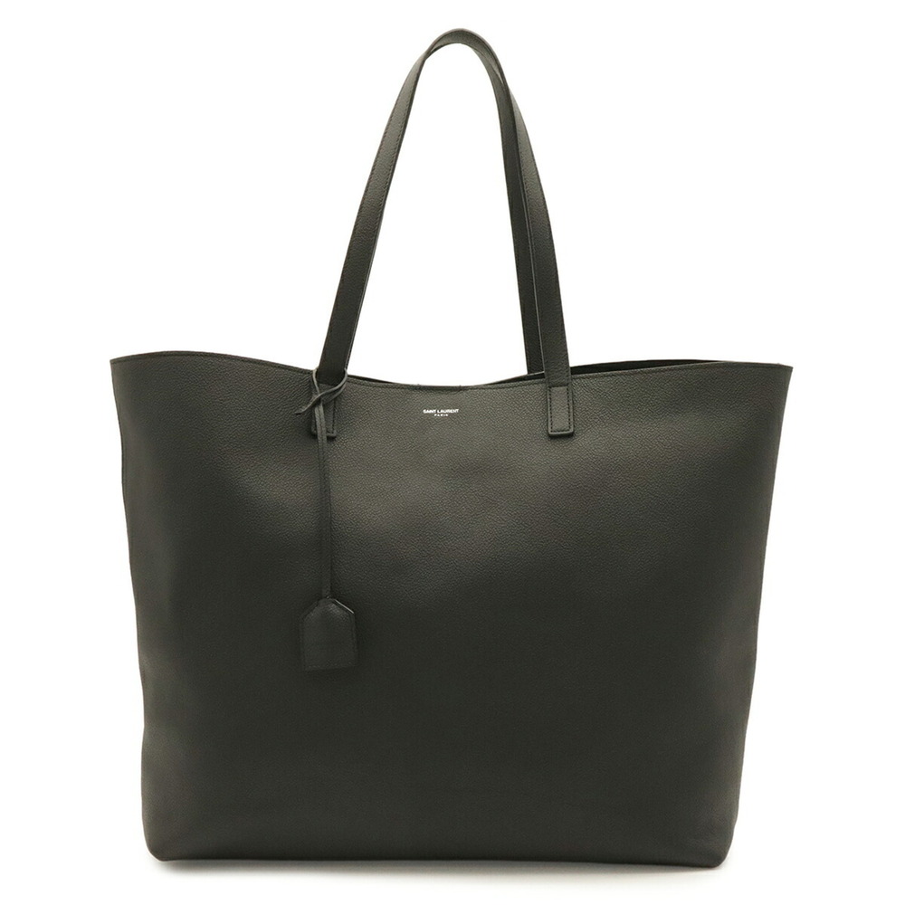 SAINT LAURENT PARIS YSL Yves Saint Laurent East West Tote Bag Leather Black 6...